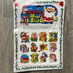 Vintage Vinyl Christmas Puffy Stickers